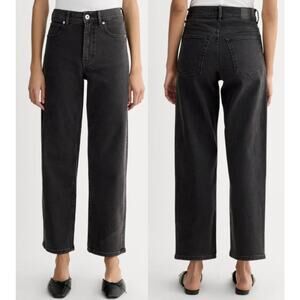NWT Everlane The Way-High Rise Straight Leg Jeans 2.0 Washed Black Women's 27